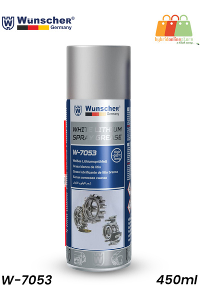 Wunscher شحم رذاذ الليثيوم الأبيض W-7053 450 مل مادة تشحيم عالية الحرارة