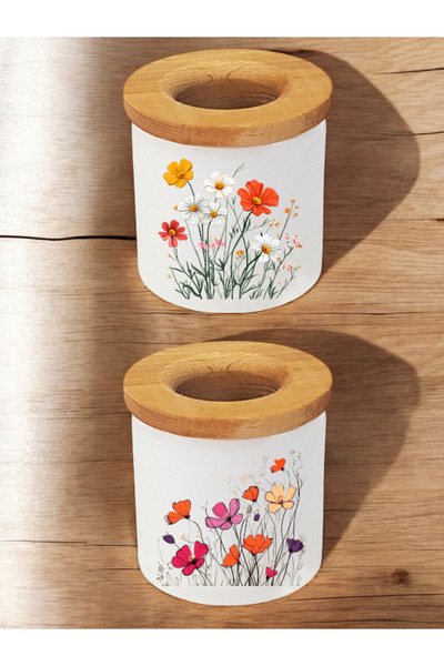 lili hediyelik حامل أقلام على شكل زهرة مكون من قطعتين - حامل أقلام للأطفال، حامل أقلام فوق المكتب، طاولة دراسة. حامل أقلام