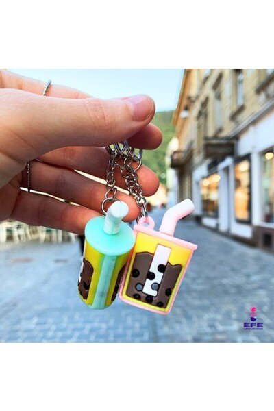 EFE UNIVERSE Set de 30 brelocuri cu tematică de ceai cu bule, silicon moale, ...