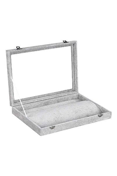 East Lady صندوق مجوهرات وقلادة من الفلانيل المخملي