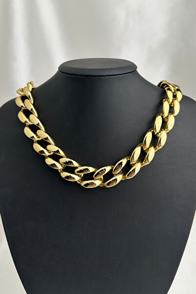 Modex Thick Chain Model Gold Color Necklace (40cm)