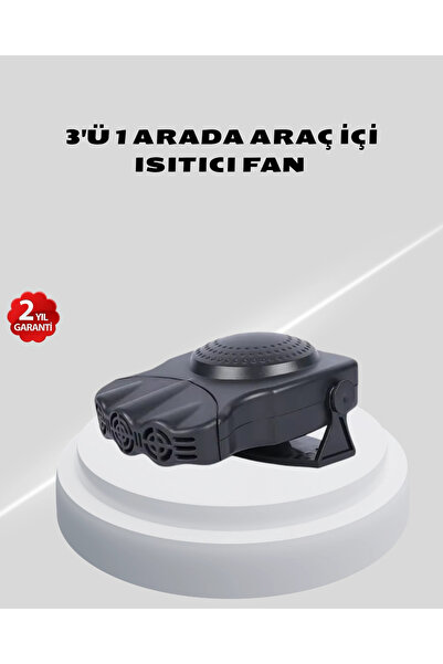 Genel Markalar 3’ü 1 Arada Araç İçi Isıtıcı ve Fan 150W Güçlü ve 360° Dönebilen Başlıklı