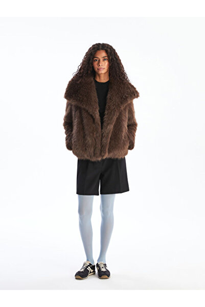 LC Waikiki Γυναικείο βελούδινο παλτό γιακάς