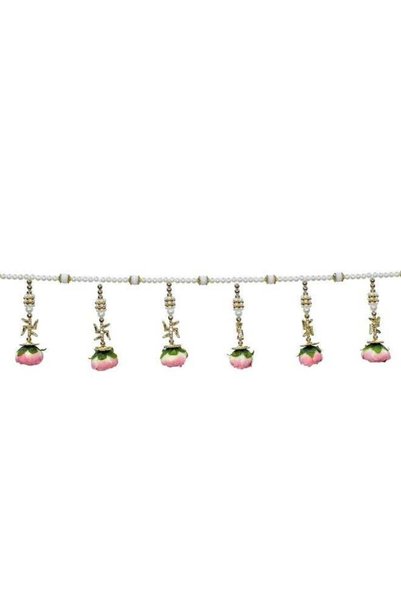 Generic Decorative Beads Toran With Rose Flower Design 37 Inches