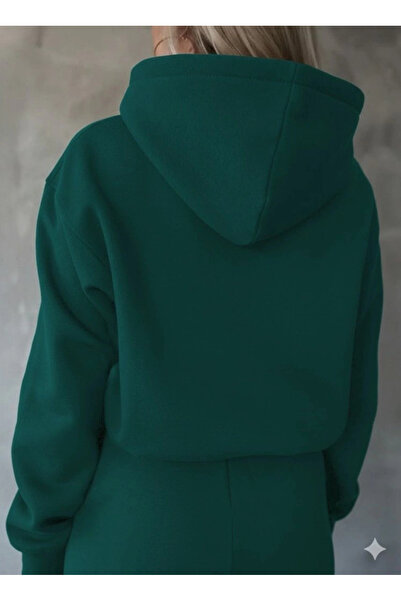 Butik    Women's Long Sleeve Nope Printed Ribbed Waist Double Suit