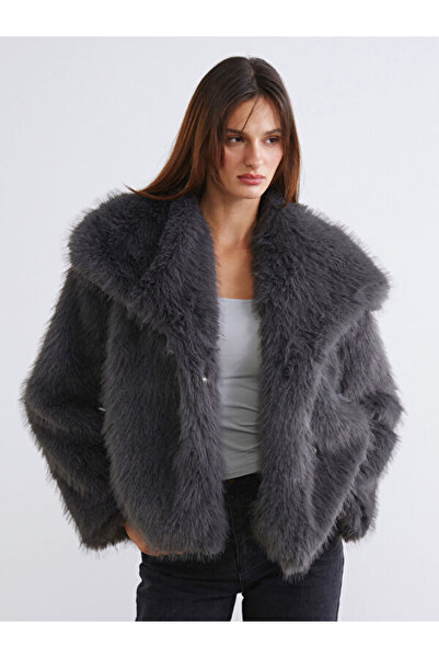 LC Waikiki Jacket Collar Women's Fur Coat