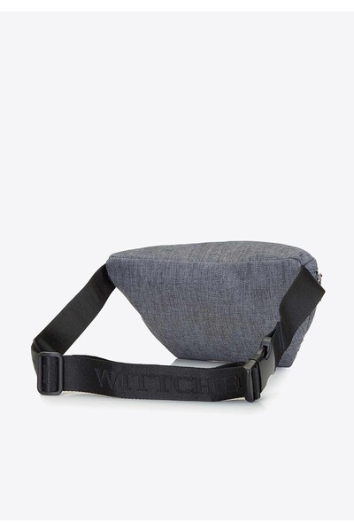 Wittchen Men's Gray Polyester Fanny Pack with PU Leather Panel