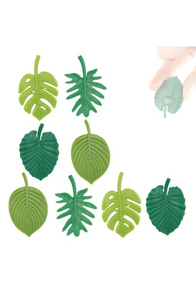 Generic 8PCS Plant Fridge Magnets, Tropical Leaf Fridge Magnets, 3D Plant Whi...