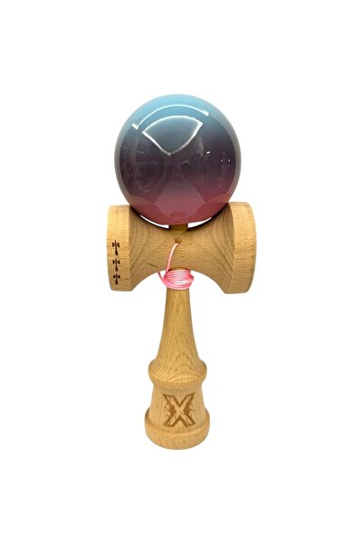 Bibilel Kids Kendama X Professional Big Cups V2, Super Sticky, Wooden, 18 cm, Light Blue/Purple/Pink