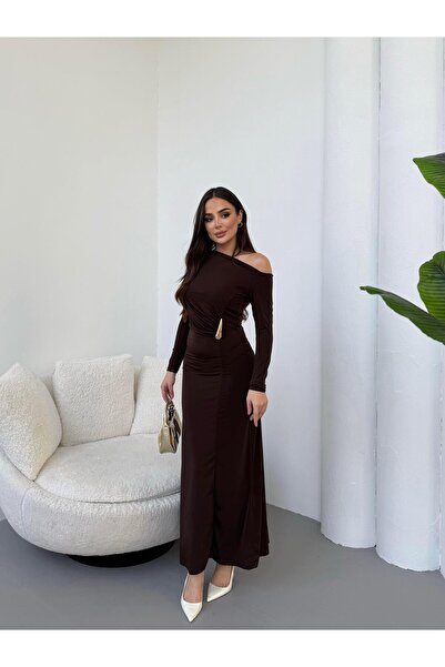 Rabi Shine Boat Neck Drop Sleeve Dress