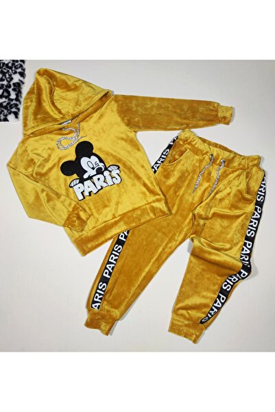 mj kids Double K Hooded Velvet Girl's Tracksuit