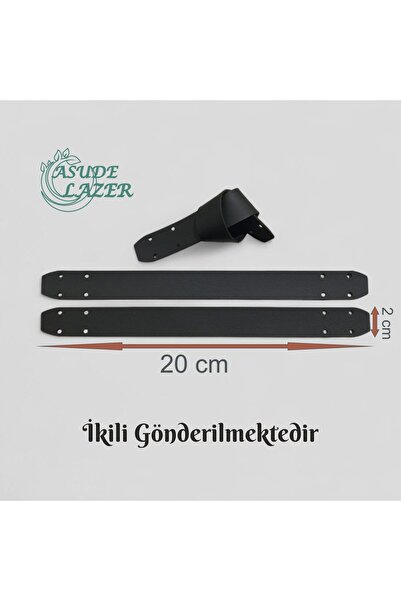 ASUDE HEDİYELİK 20 cm Mâner pentru geantă din piele cu cusătură dublă (Margin...