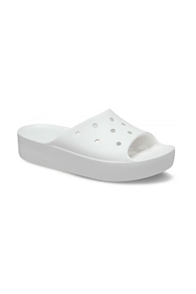 Crocs Elegant Elevate Platform Slides - White