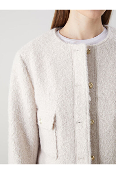 LC Waikiki Crew Neck Women's Plush Coat