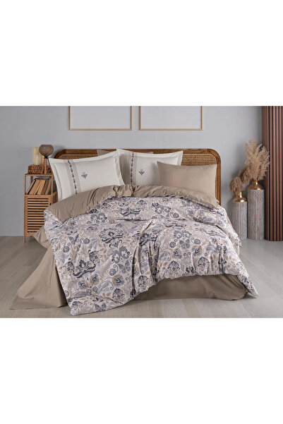 Hobby Çift Kişilik Poplin Nevresim Anabel Gri