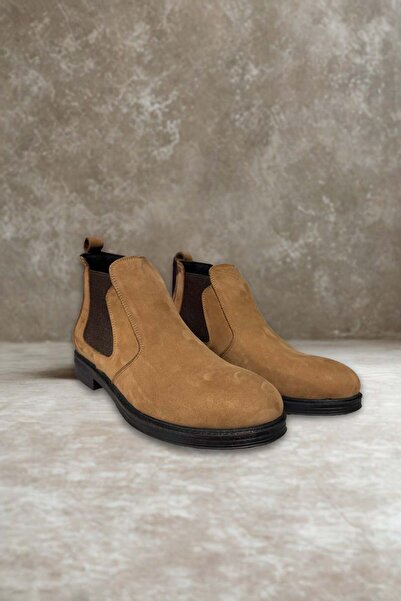 USLU Hakiki Deri Süet Chelsea Erkek Bot