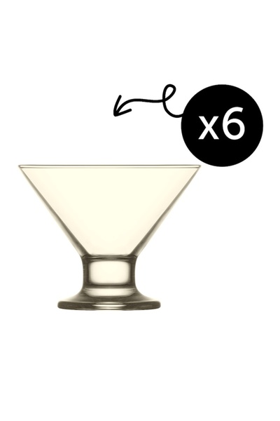 LAV Set of 6 Dessert Bowls, Crema Model, Extra Quality, 165 ml