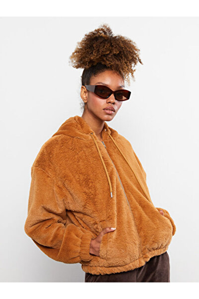 LC Waikiki Hooded Women's Plush Coat