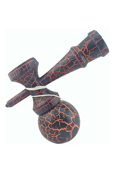 Bibilel Kids Kendama X Original, Professional, Bibilel Kids, Cracked Wooden Kendama – 18 cm, Black/Orange
