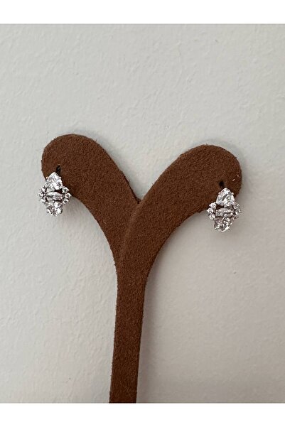 Esmeray Aksesuar Vip Çelik Gümüş Renk Zirkon Taşlı Tasarım Oval Halka Küpe Genişlik 1 cm.