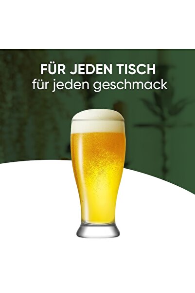 LAV Set of 6 Brotto Beer Glasses, Transparent Glass, 565 ml