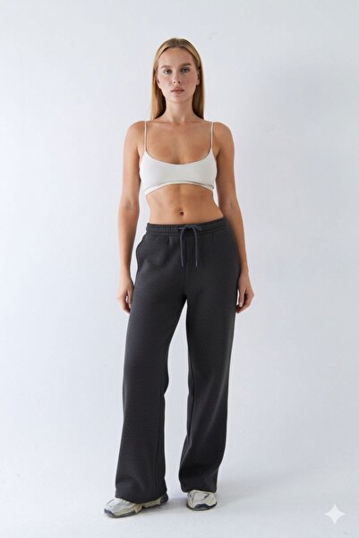 The Champ Clothing Oversized Unisex Sweatpants Smoked Melange – 3 Thread Fleece-Lined Wide Leg, Pockets, Modern Comfortable Fit