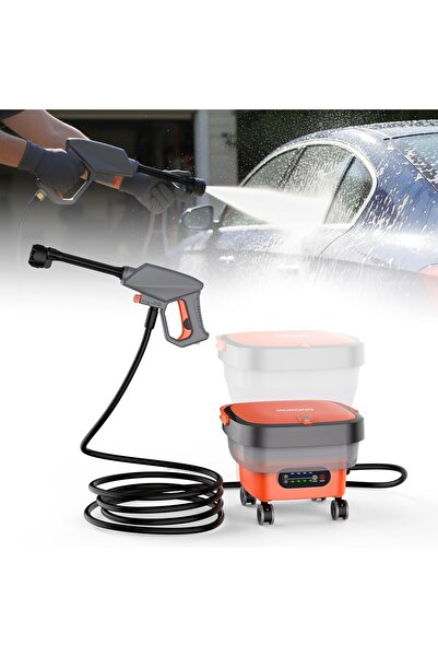 porodo غسالة ضغط لاسلكية - خزان قابل للطي سعة 15 لترًا، تعمل بالبطارية، خرطوم...