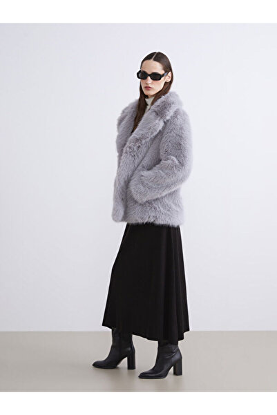 LC Waikiki Jacket Collar Women's Fur Coat