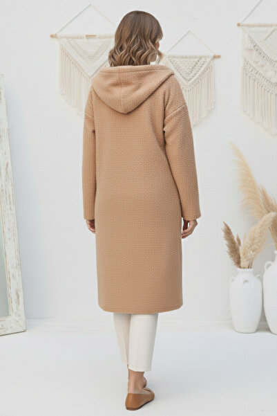 benguen Zippered Plush Cap Z4739 Beige