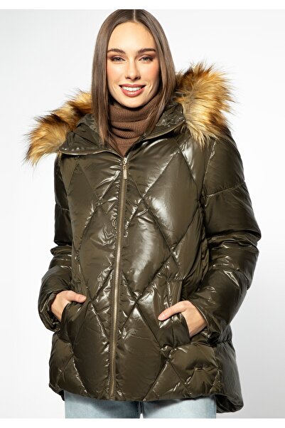 Wittchen Women's Quilted Trapezoidal Down Jacket Green Polyester