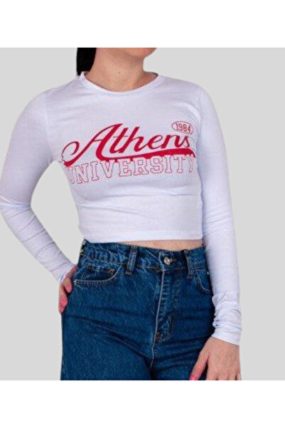 MQ Women's long-sleeved printed crop top