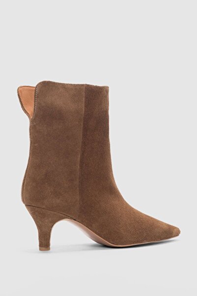 selin shoes Γυναικείες μπότες Valenne από γνήσιο δέρμα με κοντό και λεπτό τακούνι- TABA SUEDE