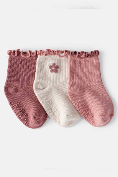 Carter's Baby Girl Patterned 3-Piece Socks