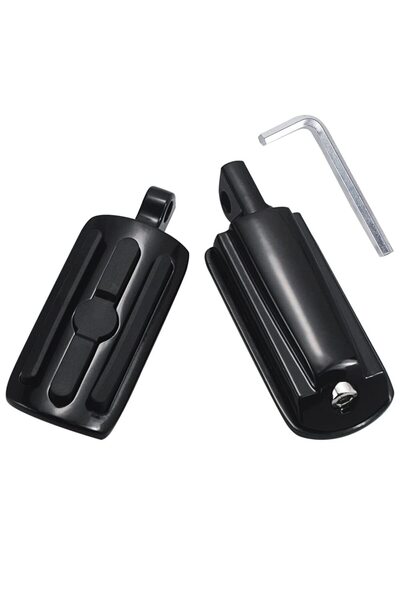 ZOCO BODY FIT Pedale pentru motocicletă ZocoMoto CF15 (2 bucăți), cu suport pentru bara de protecție de 32 mm, universale, negre