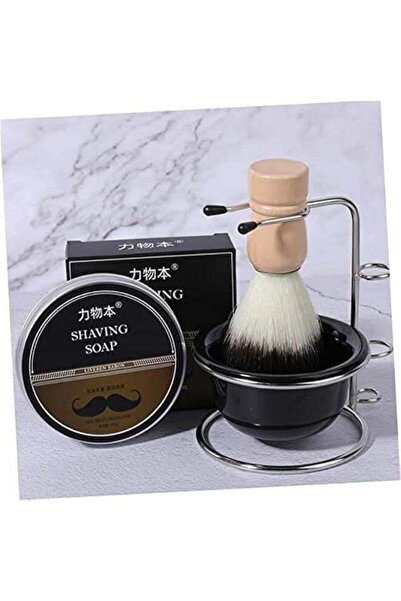 Generic 1 Set Shaving Foam Bowl Grooming Badger Shaving Brush Shave Brush for Men - Black
