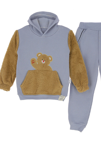 MODANINO Boy's Welsoft Fabric 2-Piece Set (Hooded Sweatshirt+Fleece Bottom) 12377