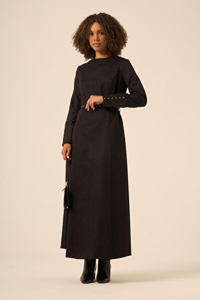 FTZ WOMEN Women's Suede Dress Black 31219