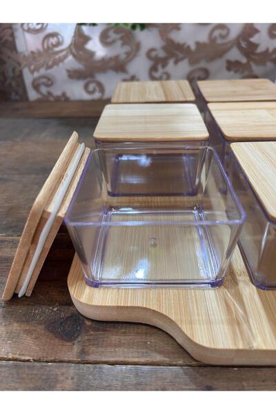 Bahar Home Acrylic Spice Bowl with Bamboo Lid