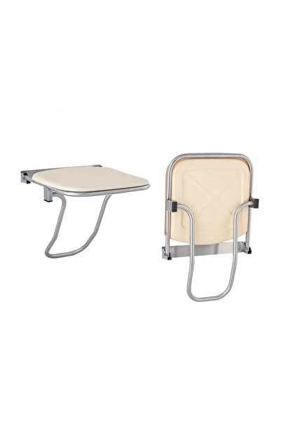 MegaVitrin Tema Katlanır Engelli Duş Oturağı | Plastik Oturaklı Paslanmaz Çelik Banyo Taburesi