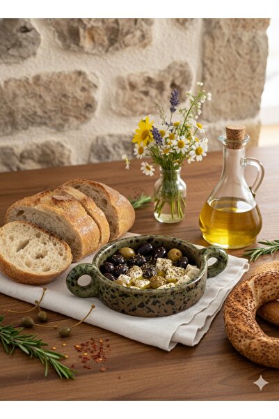 Hoyatap 2 Li Set Kulplu Vintage Kase Seti & Çerezlik - Kahvaltılık