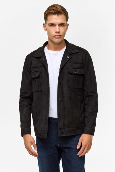 SÜVARİ Süet Siyah Erkek Ceket Mn2008700513