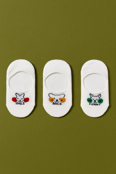 BONY SOCKS 3 чифта невидими чорапи с животински мотиви за момичета