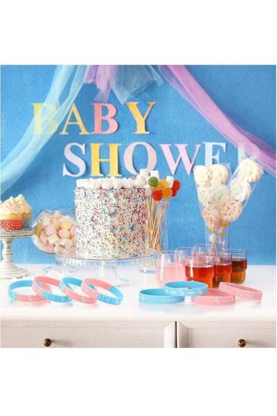 Generic Gender Reveal Bracelets, 30 Pcs Silicone Wristbands (Team Boy/Girl/Both)