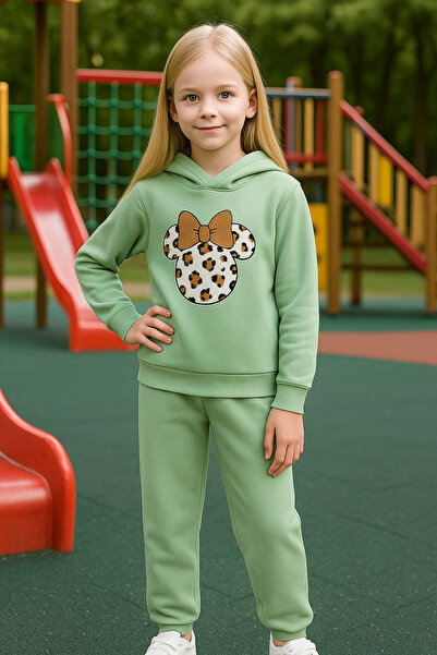 canmana kids&baby 3-компонентен комплект с принтирана тениска и панталони за момичета