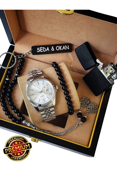 arpat time saat aksesuar PREMIUM, 5 PARÇA ERKEK SAAT SETİ. SAAT, ÇAKMAK, TESB...