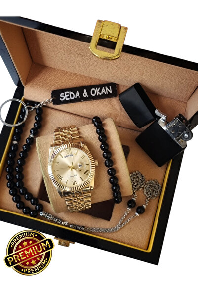 arpat time saat aksesuar PREMIUM, 5 PARÇA ERKEK SAAT SETİ. SAAT, ÇAKMAK, TESB...