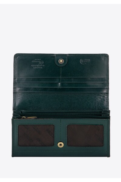 Wittchen Women's patent leather wallet, oblong, green, leather