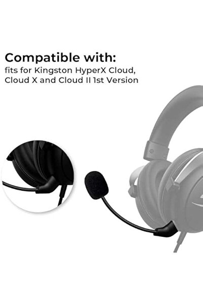 Generic Replacement Mic for Kingston HyperX Cloud/Cloud X/Cloud II (V1) - Noise Cancelling 3.5mm Jack, Black