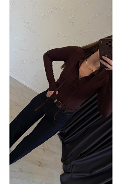 elif teke Niduysa Hooded Blouse Brown