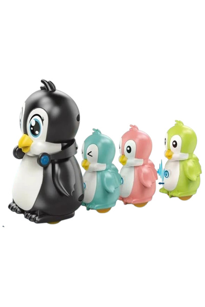 Krista Jucărie interactivă magnetică Trenuleț familial cu 4 pinguini